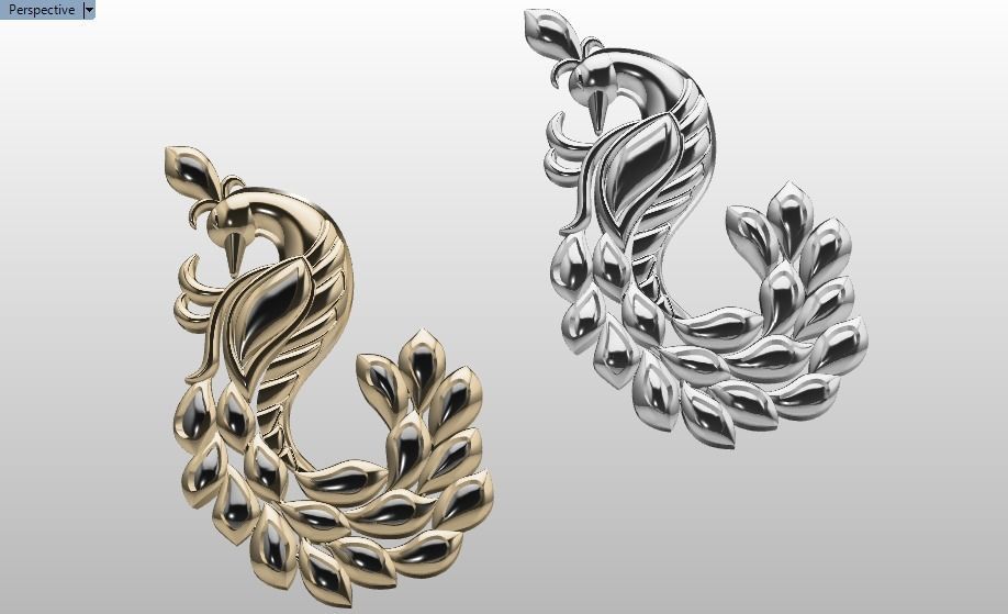 Peacock pendant 3D print model_21