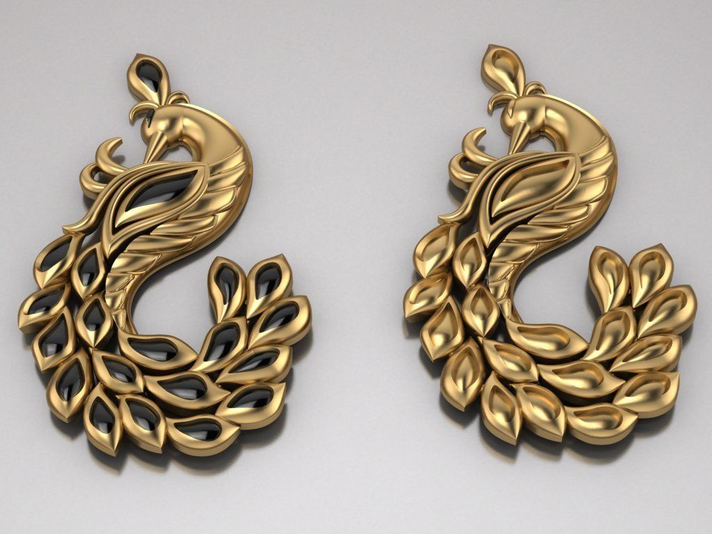 Peacock pendant 3D print model_27