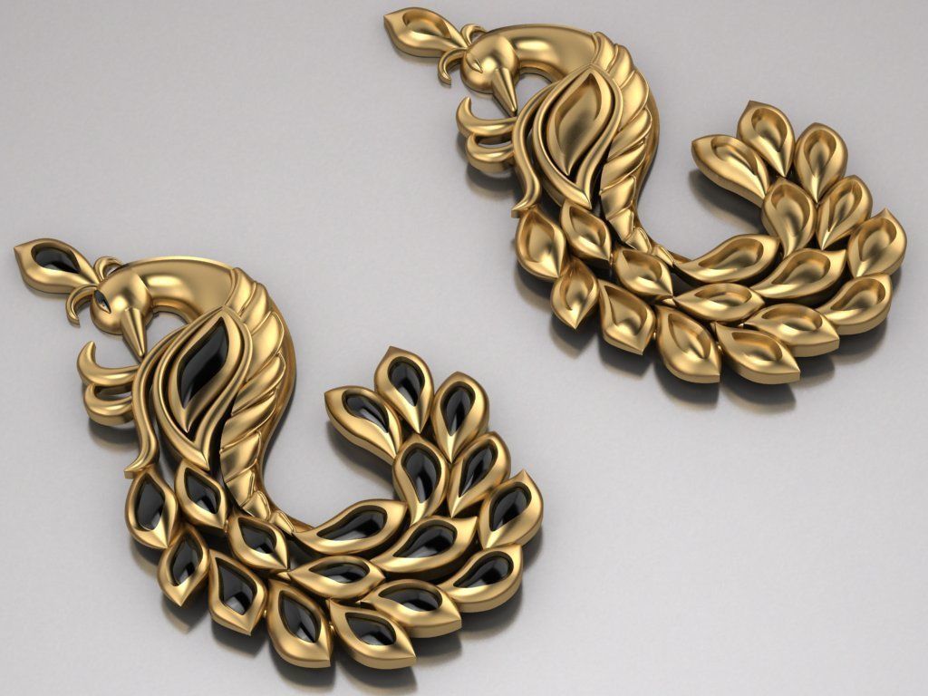 Peacock pendant 3D print model_8