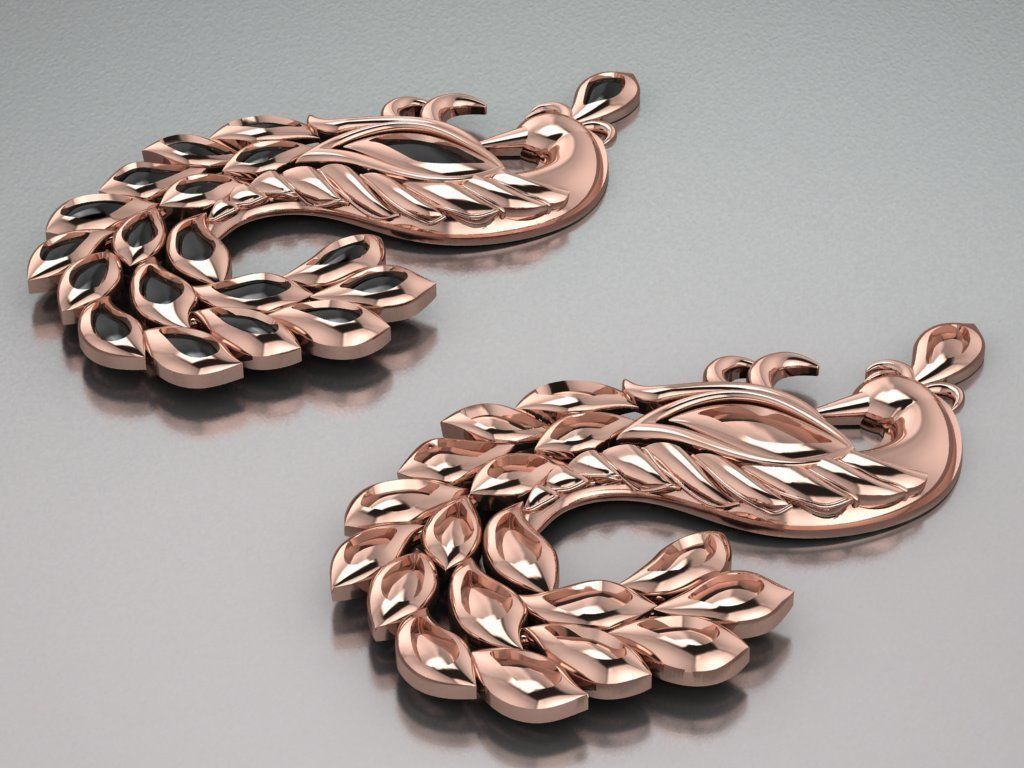 Peacock pendant 3D print model_9