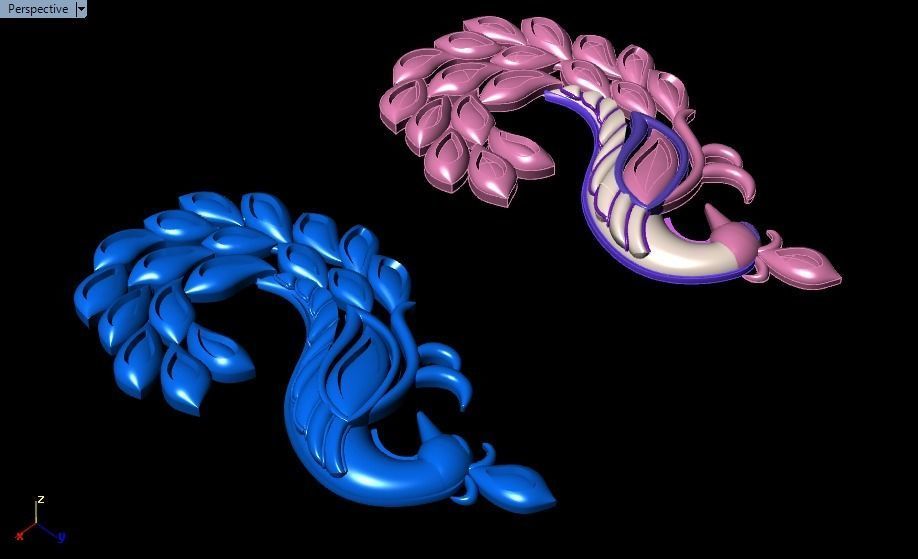 Peacock pendant 3D print model_18