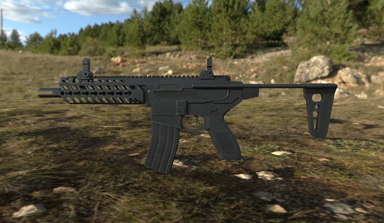 SIG MCX Low-poly 3D model_1