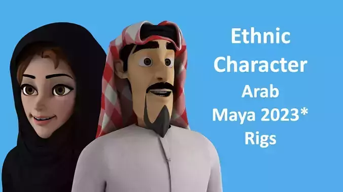Stylized Ethnic Rigs - Arab - Middle East 3D model
