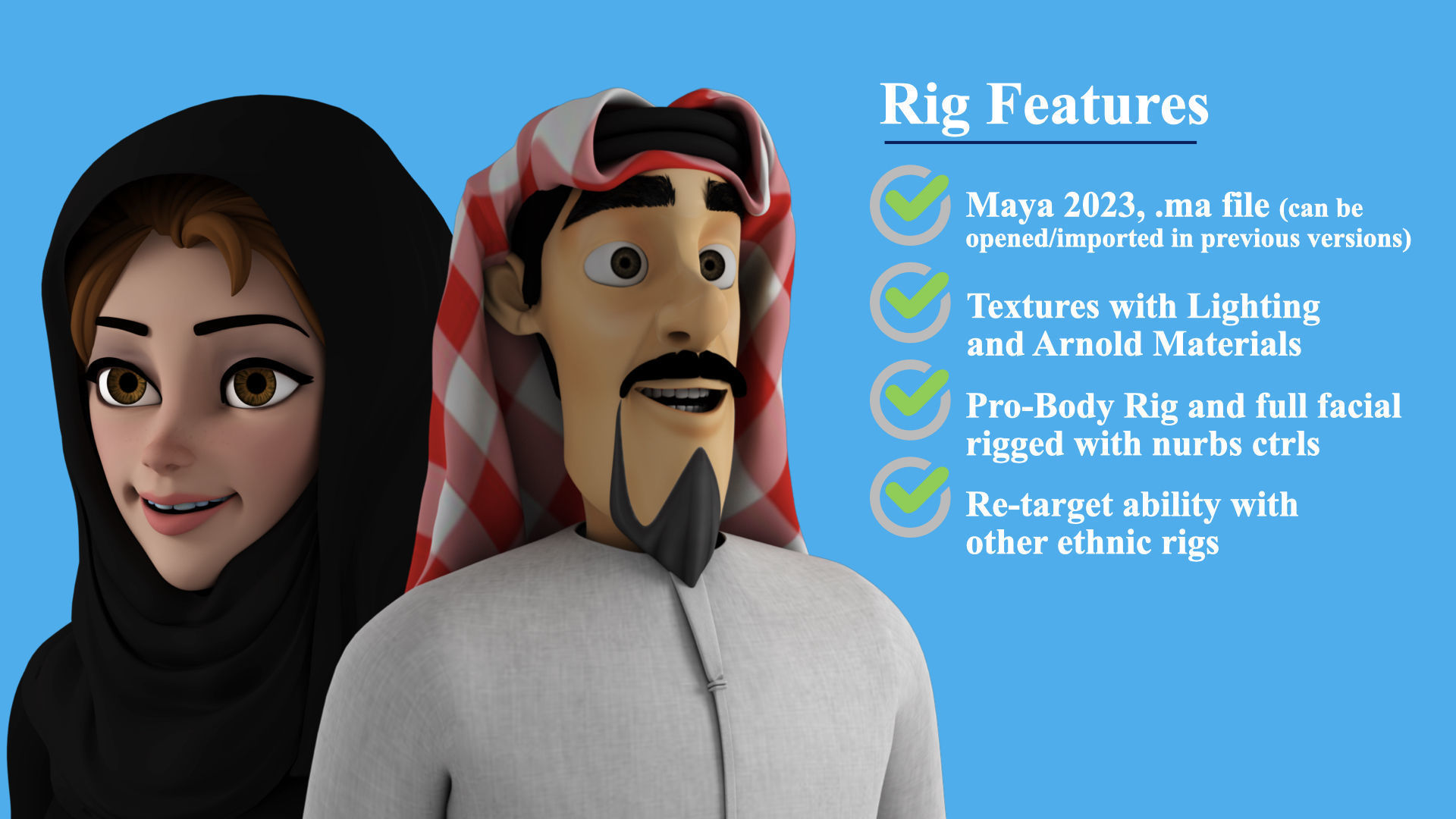 Stylized Ethnic Rigs - Arab - Middle East 3D model_3