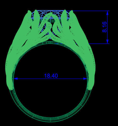 branch Ring 3D print model_3