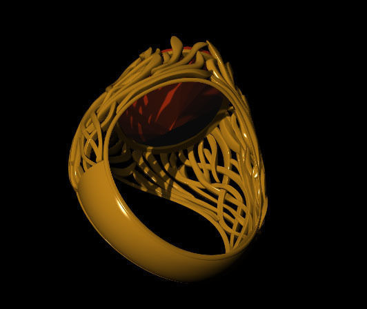 branch Ring 3D print model_2