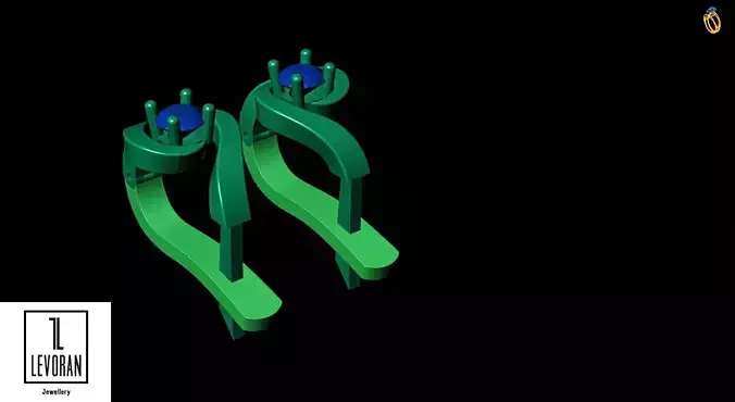 Solitaire   Earrings  3d stl dxf fbx obj 3D print model