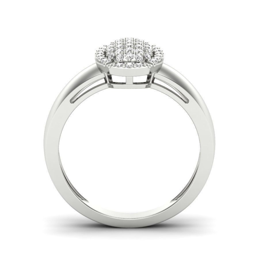 Diamond Cluster Ring 3dm stl render detail 3D print model_15