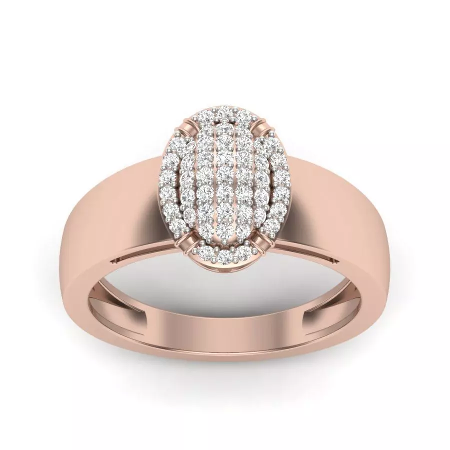 Diamond Cluster Ring 3dm stl render detail 3D print model_0