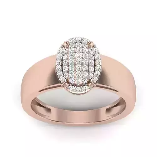 Diamond Cluster Ring 3dm stl render detail