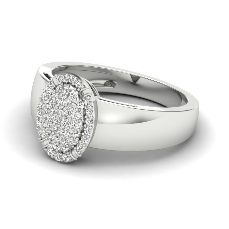 Diamond Cluster Ring 3dm stl render detail 3D print model_8