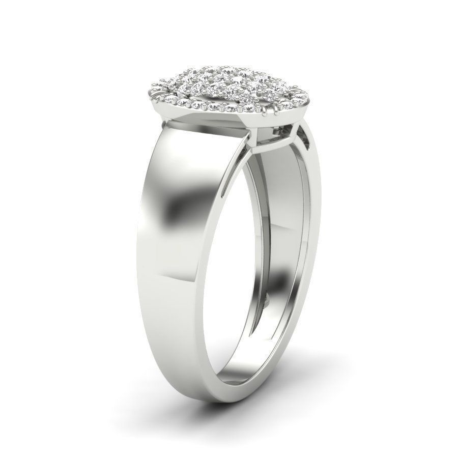 Diamond Cluster Ring 3dm stl render detail 3D print model_7