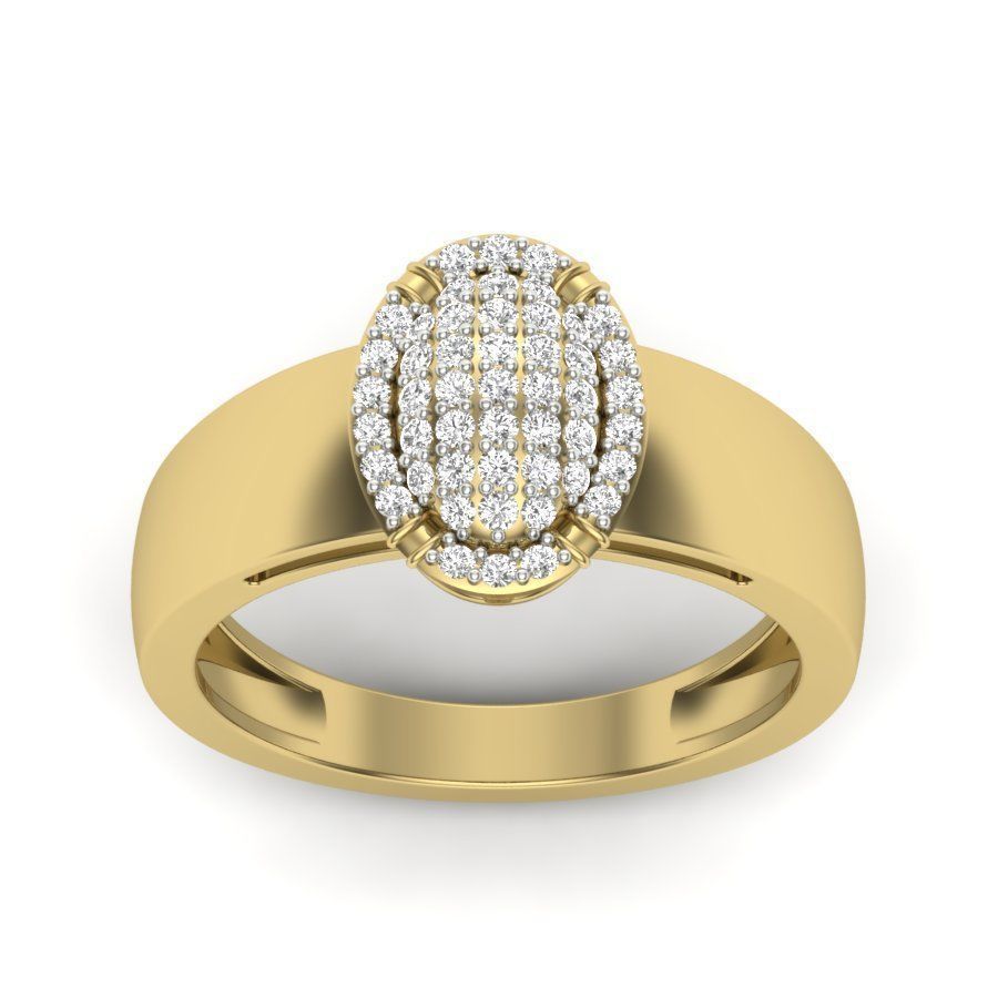 Diamond Cluster Ring 3dm stl render detail 3D print model_2