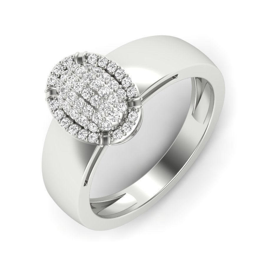 Diamond Cluster Ring 3dm stl render detail 3D print model_13