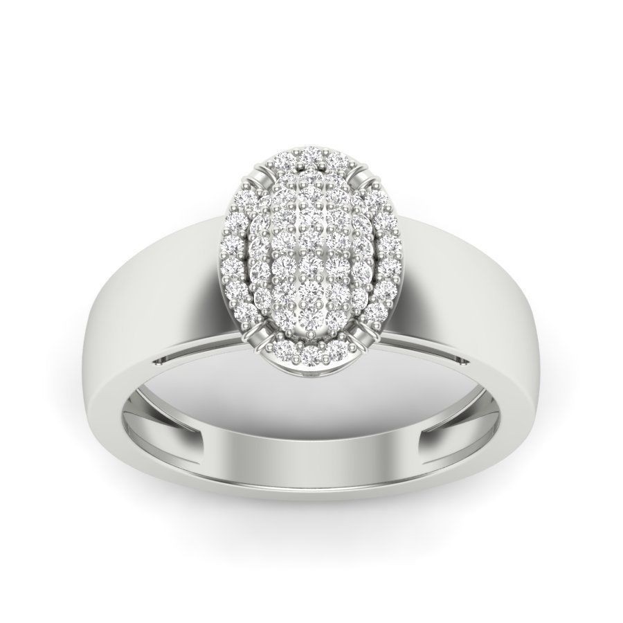 Diamond Cluster Ring 3dm stl render detail 3D print model_14