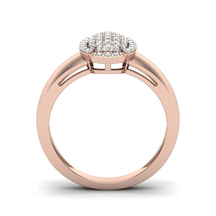 Diamond Cluster Ring 3dm stl render detail 3D print model_10