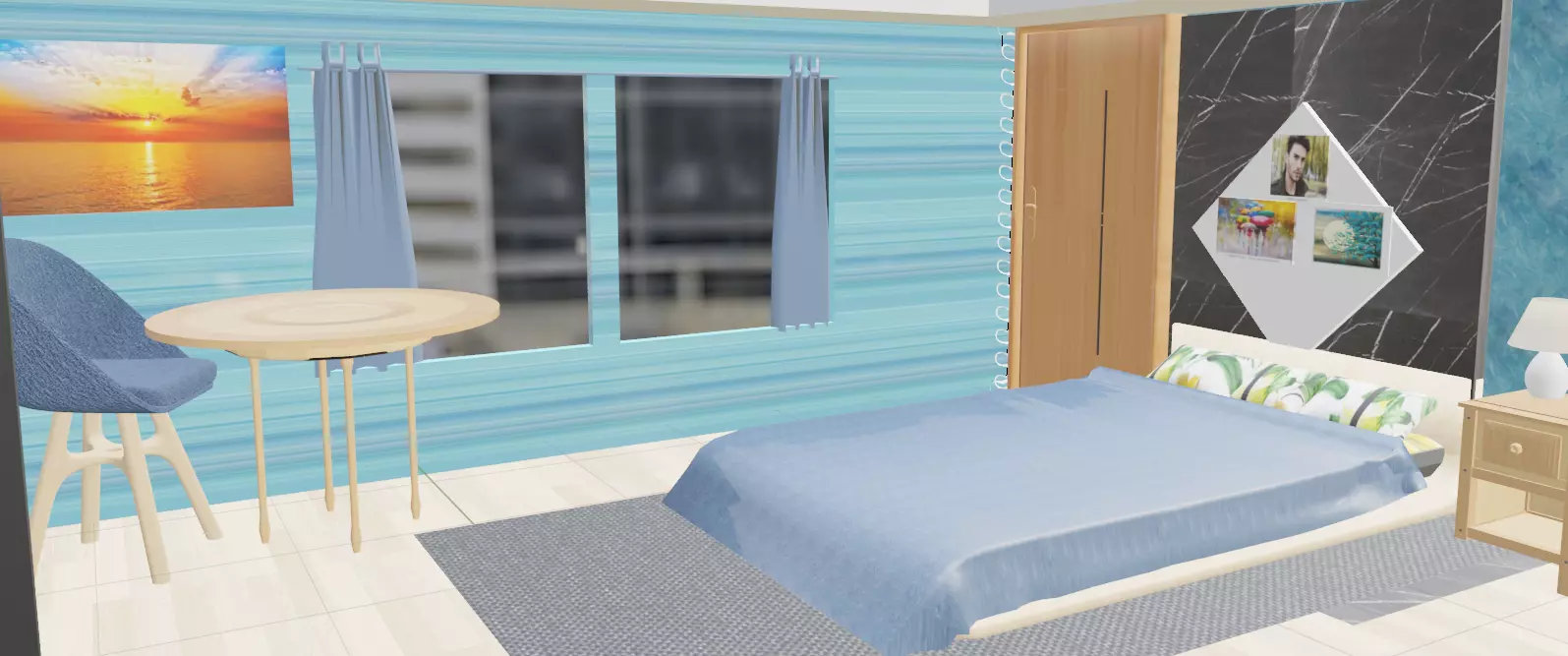 luxary bedroom Free 3D model