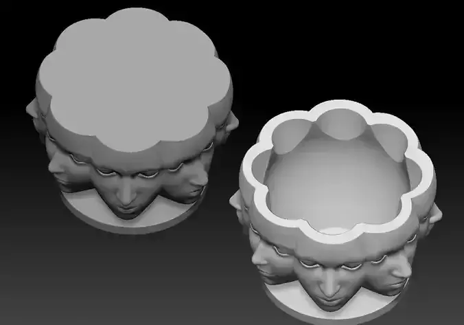 FACES PLANTER OR PLINTH 3D print model
