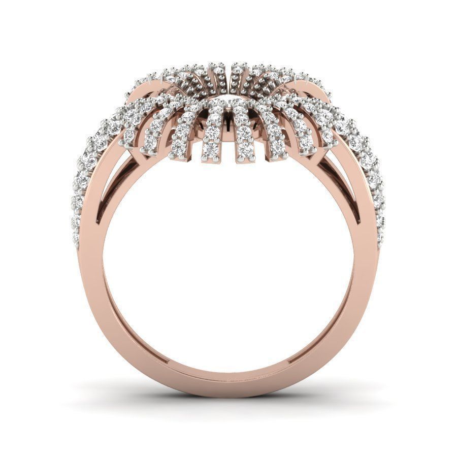 Diamond Cluster Ring 3dm stl render detail  3D print model_10