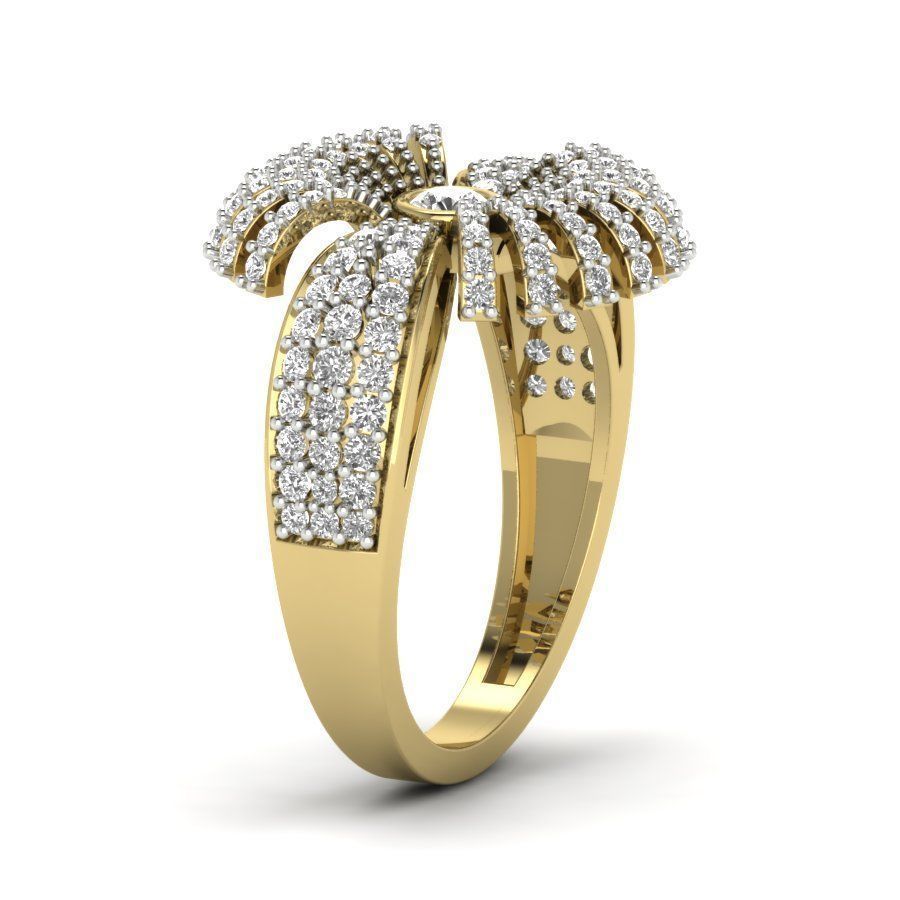 Diamond Cluster Ring 3dm stl render detail  3D print model_4