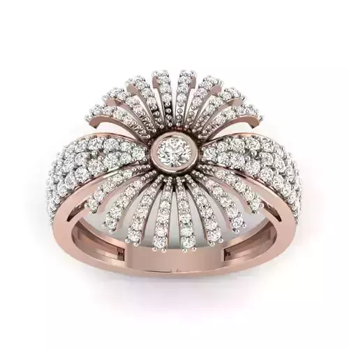 Diamond Cluster Ring 3dm stl render detail 