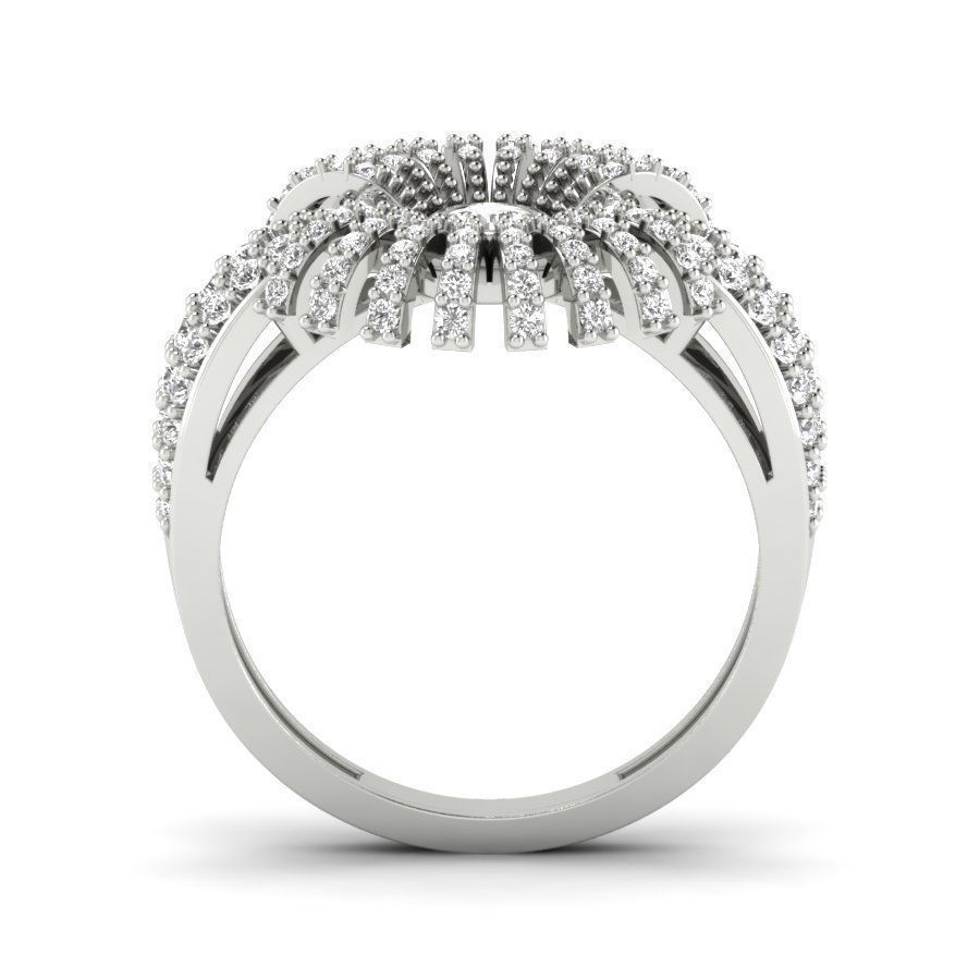 Diamond Cluster Ring 3dm stl render detail  3D print model_15