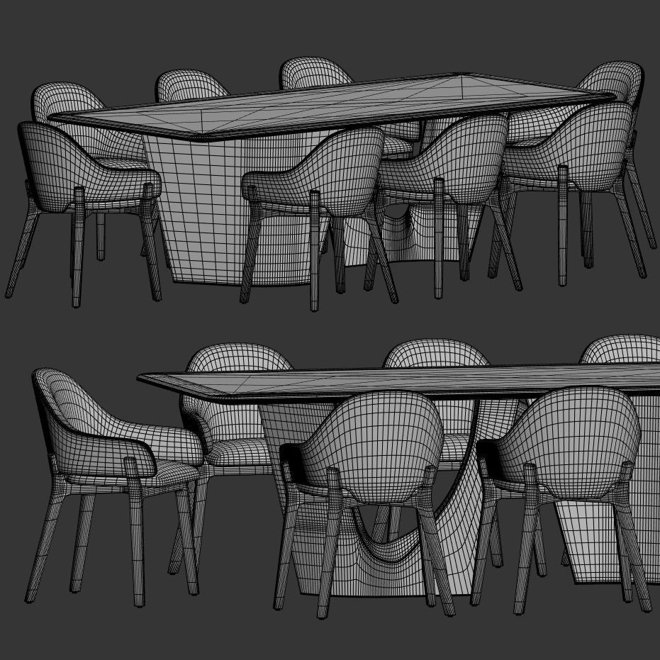 Dining Set 54 3D model_3