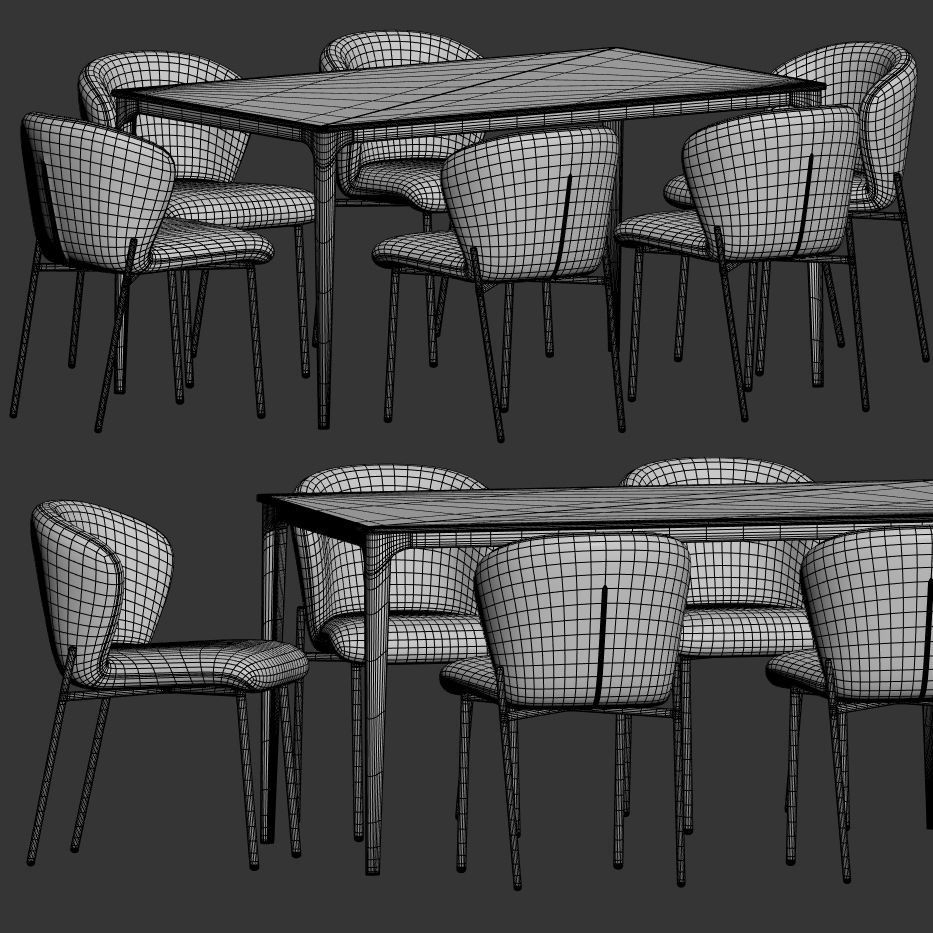 Dining Set 55 3D model_3