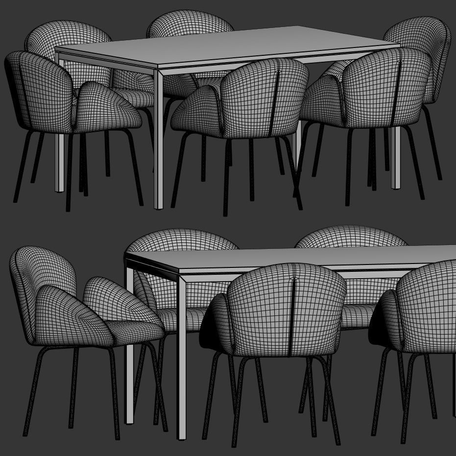 Dining Set 56 3D model_3