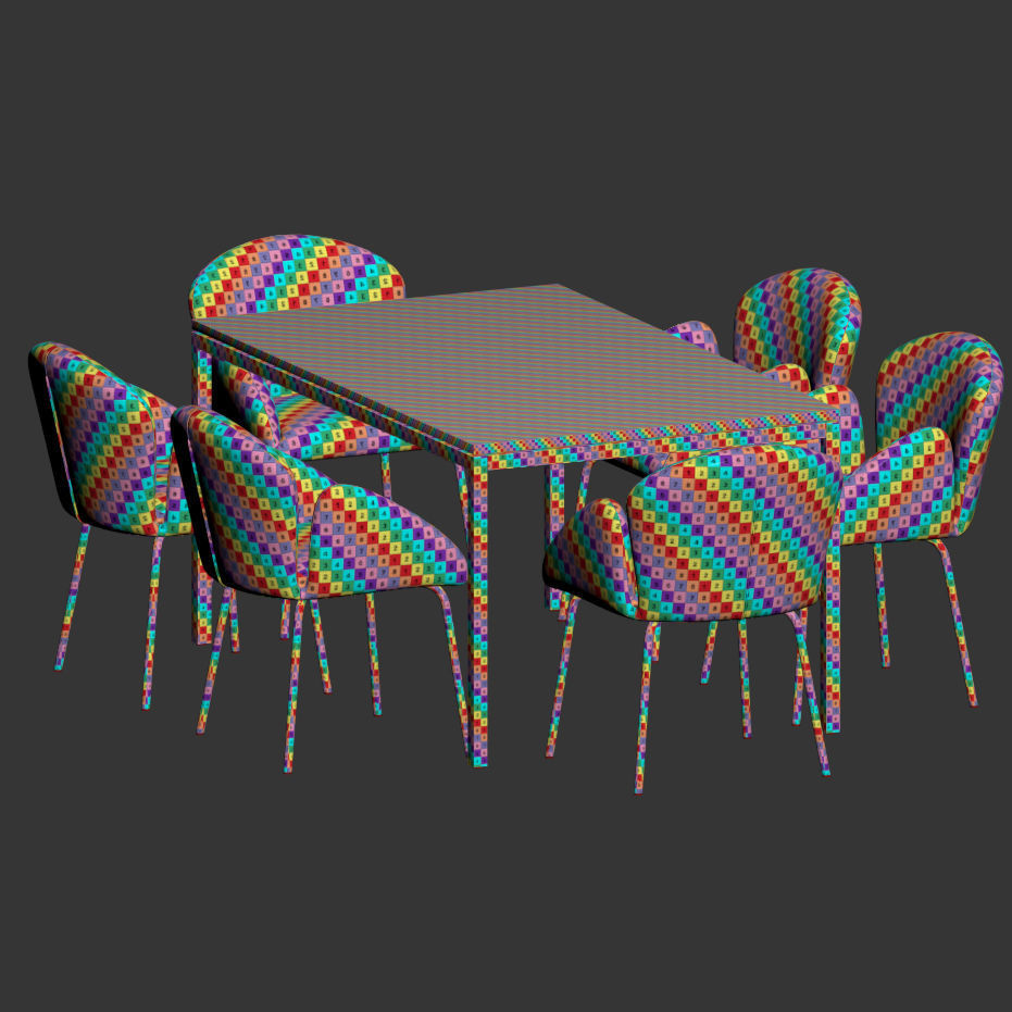 Dining Set 56 3D model_5