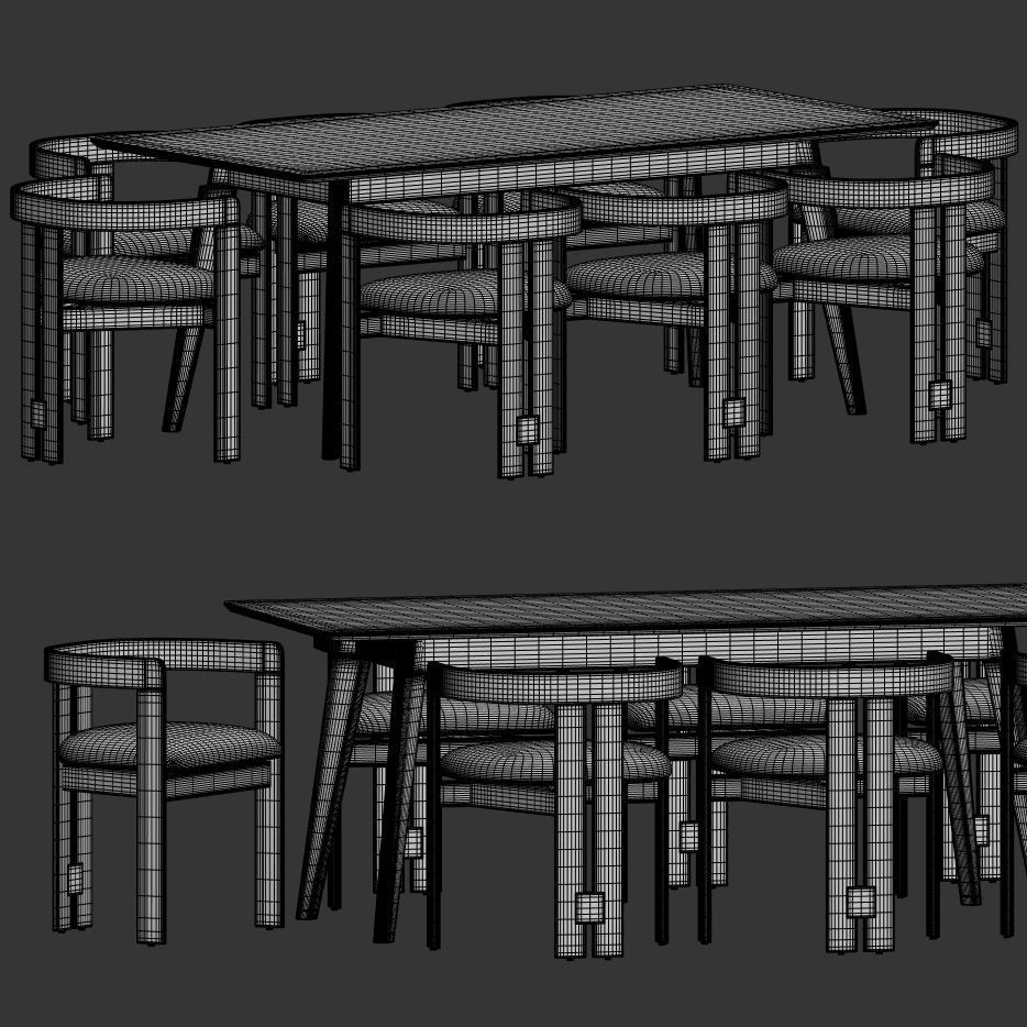 Dining Set 58 3D model_4