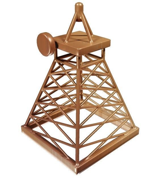 Cartoon Wooden Mobile Tower Low-poly 3D model_1