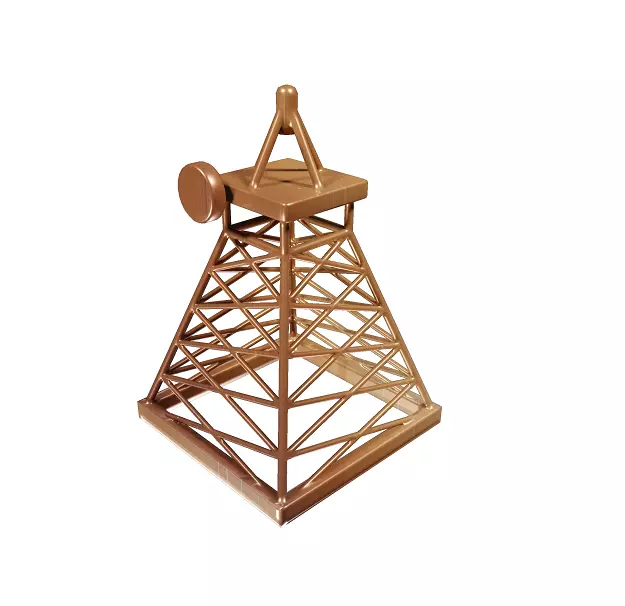 Cartoon Wooden Mobile Tower Low-poly 3D model_0