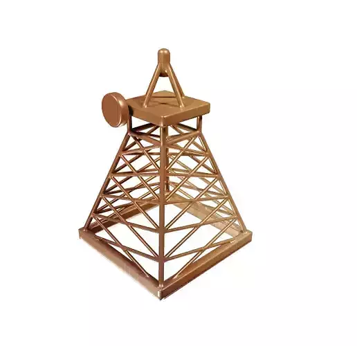Cartoon Wooden Mobile Tower Low-poly 3D model