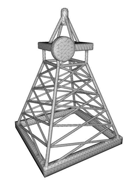 Cartoon Wooden Mobile Tower Low-poly 3D model_2