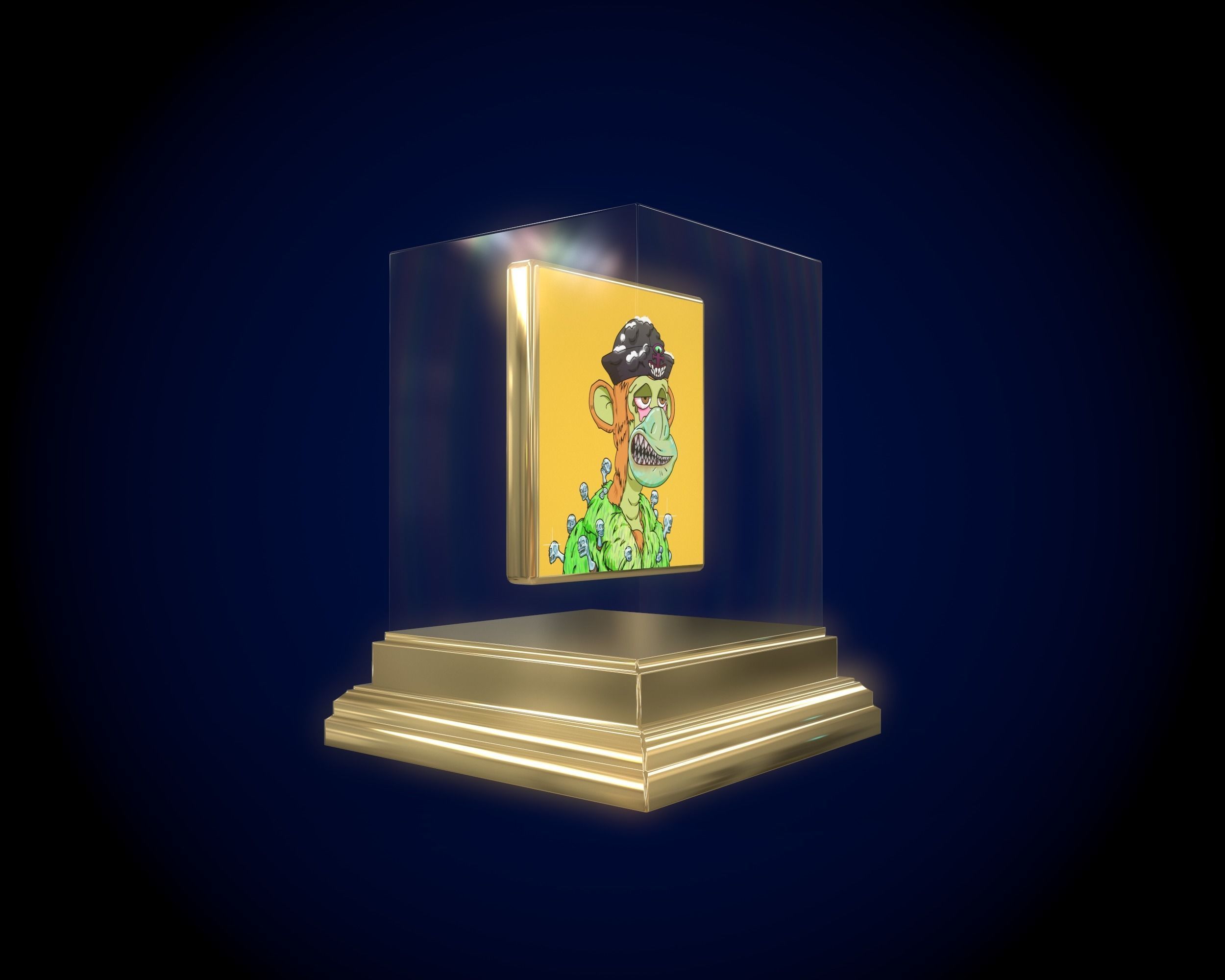 Mutant Ape 20 Gold Club Low-poly 3D model_7