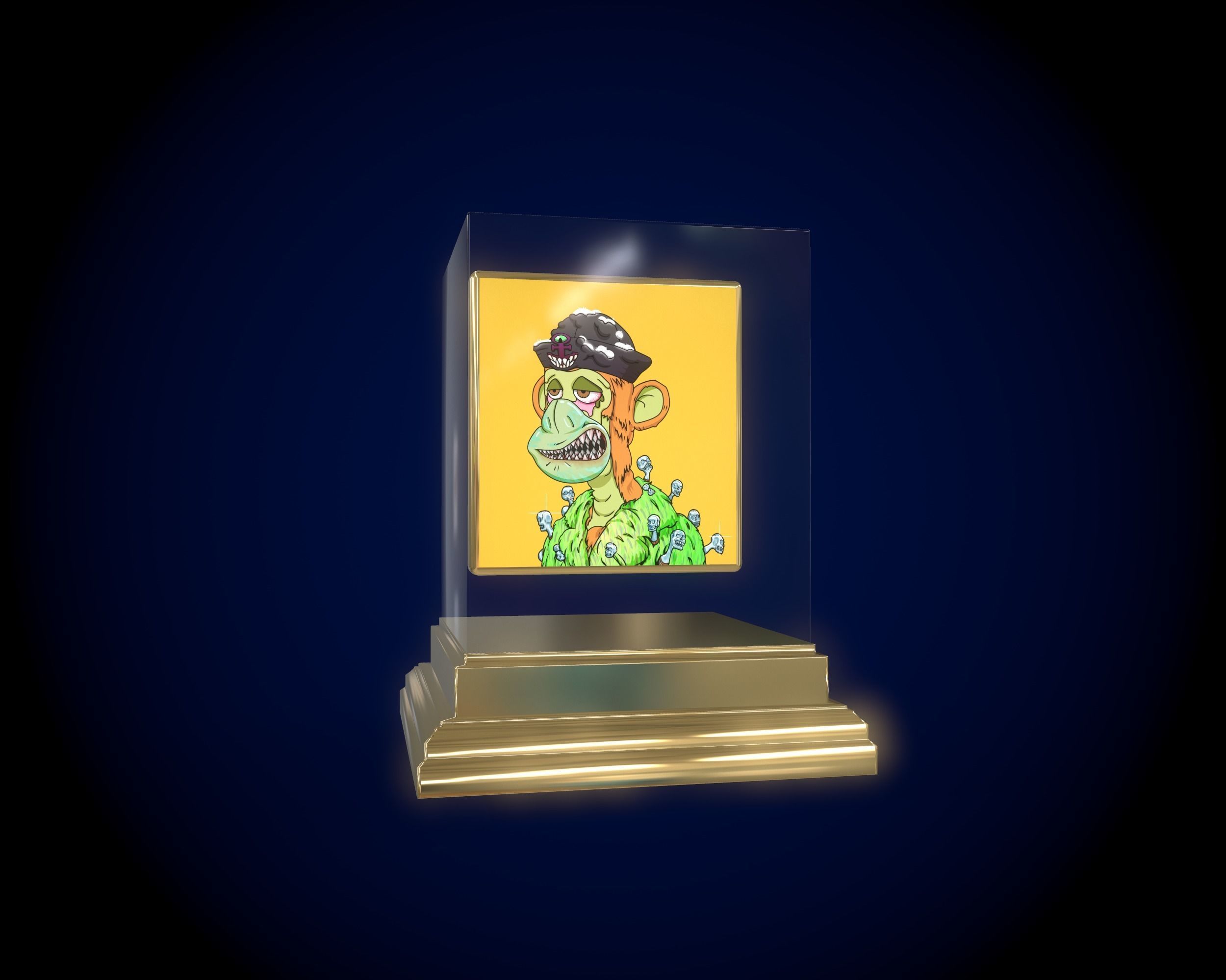 Mutant Ape 20 Gold Club Low-poly 3D model_5