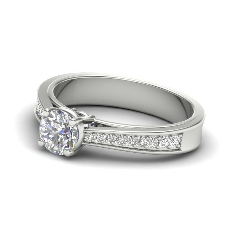 solitaire wedding engagement women ring 3dm render detail 3D print model_8
