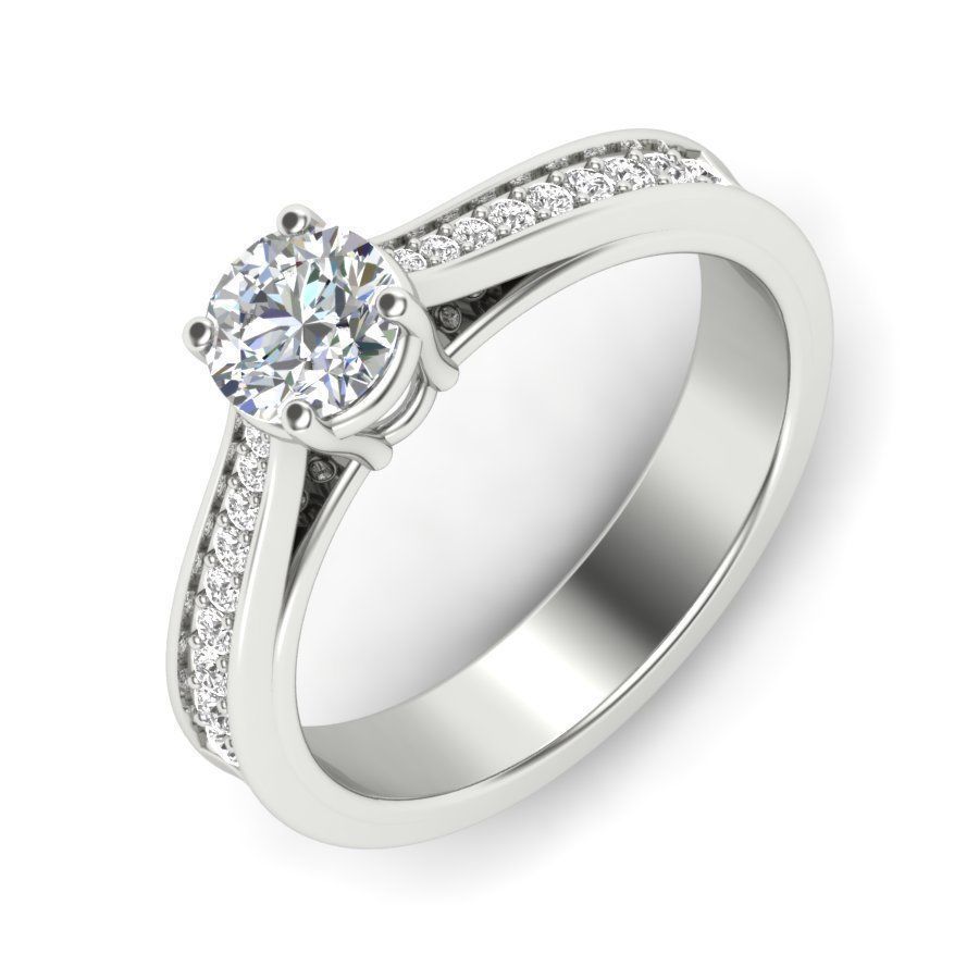 solitaire wedding engagement women ring 3dm render detail 3D print model_13