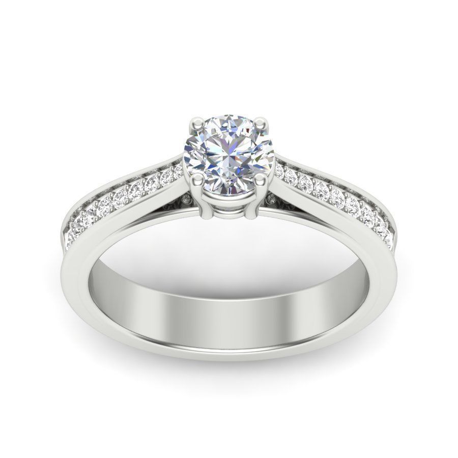 solitaire wedding engagement women ring 3dm render detail 3D print model_14