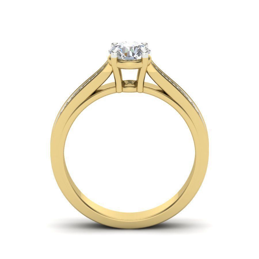 solitaire wedding engagement women ring 3dm render detail 3D print model_3