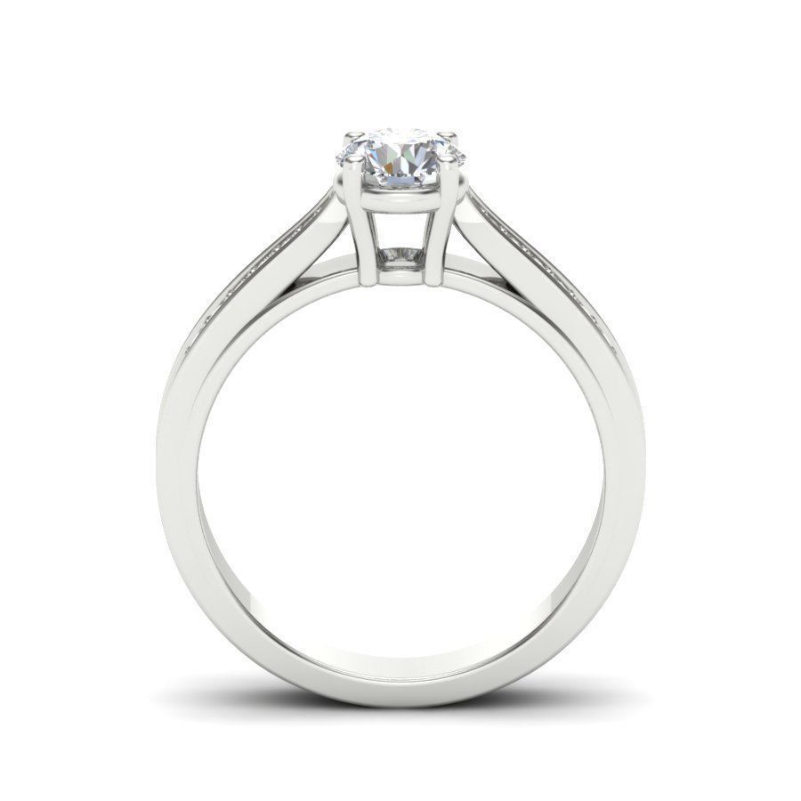 solitaire wedding engagement women ring 3dm render detail 3D print model_15