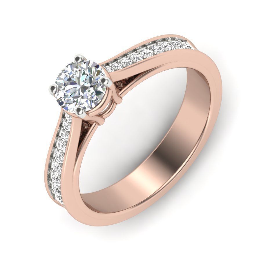 solitaire wedding engagement women ring 3dm render detail 3D print model_9