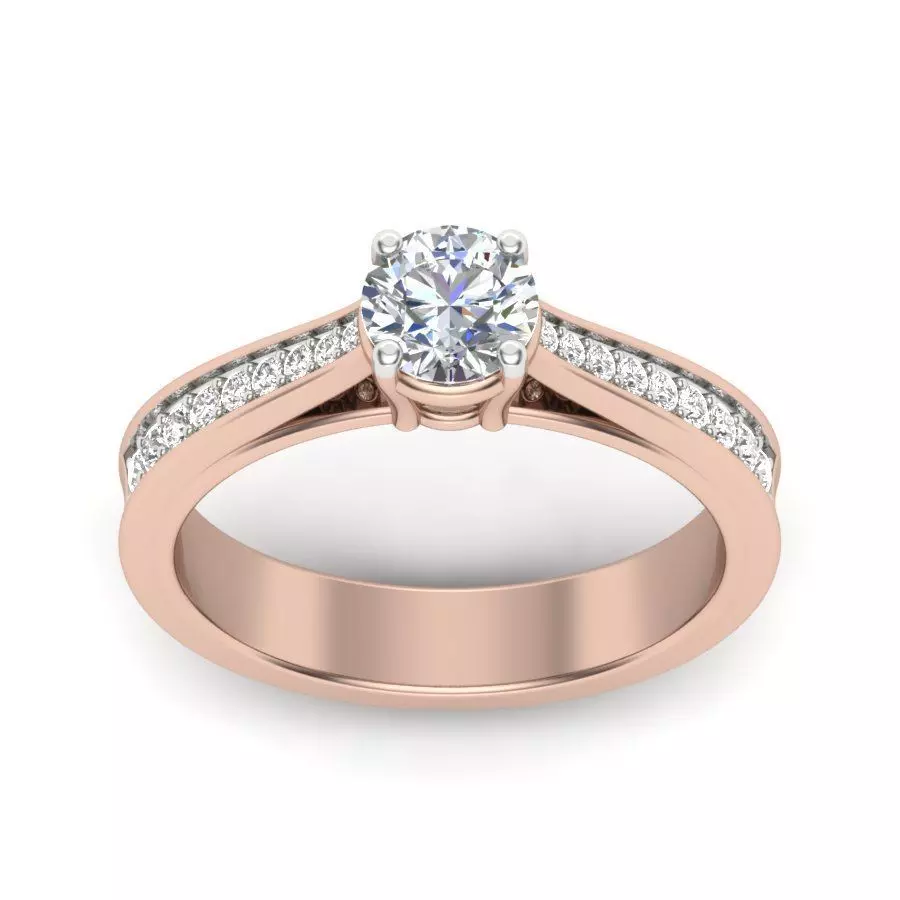 solitaire wedding engagement women ring 3dm render detail 3D print model_0