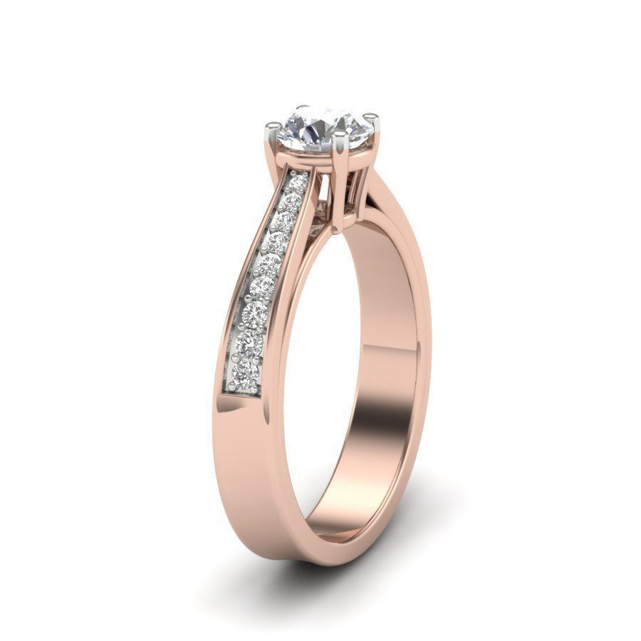 solitaire wedding engagement women ring 3dm render detail 3D print model_11