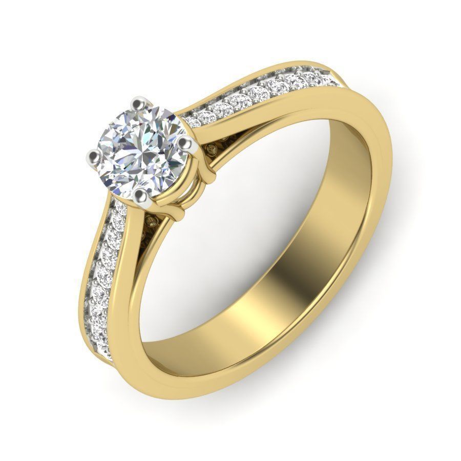 solitaire wedding engagement women ring 3dm render detail 3D print model_1