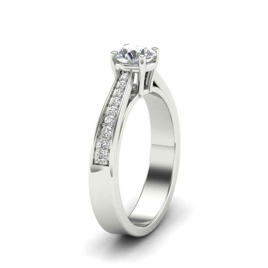 solitaire wedding engagement women ring 3dm render detail 3D print model_7