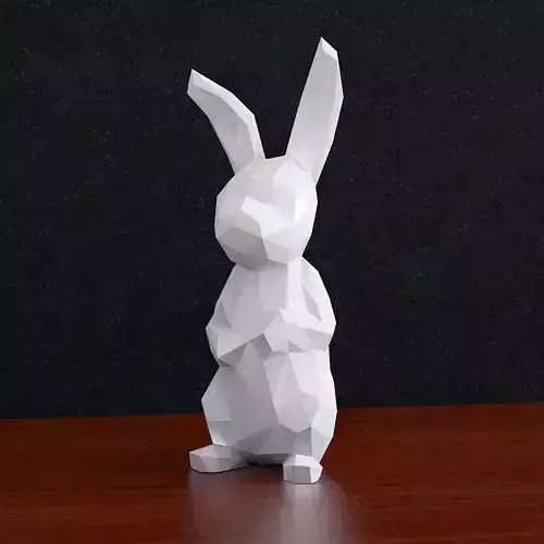 Low Poly  Rabbit hare Low-poly 3D print model