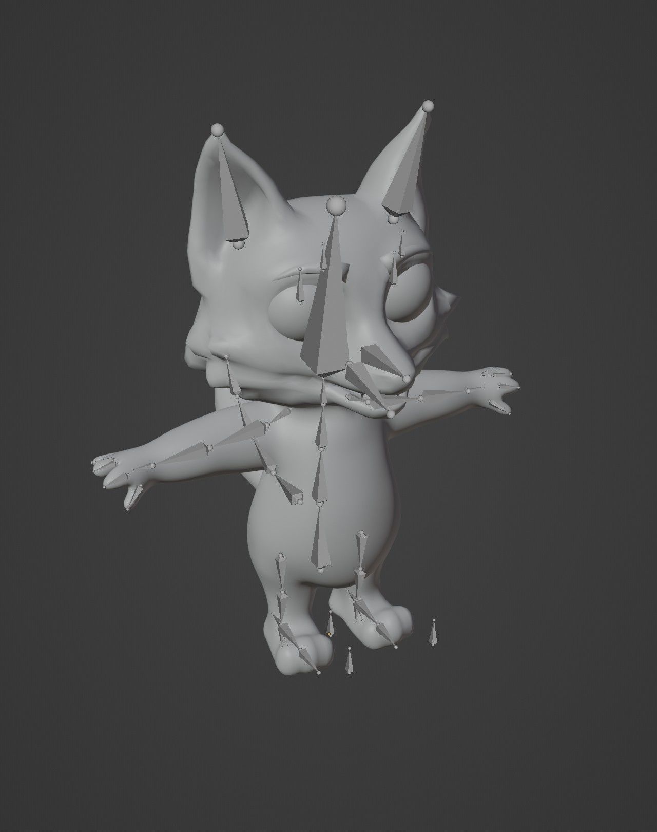 Cartoon Silver Fox Rigged 3D Model Low-poly 3D model_3