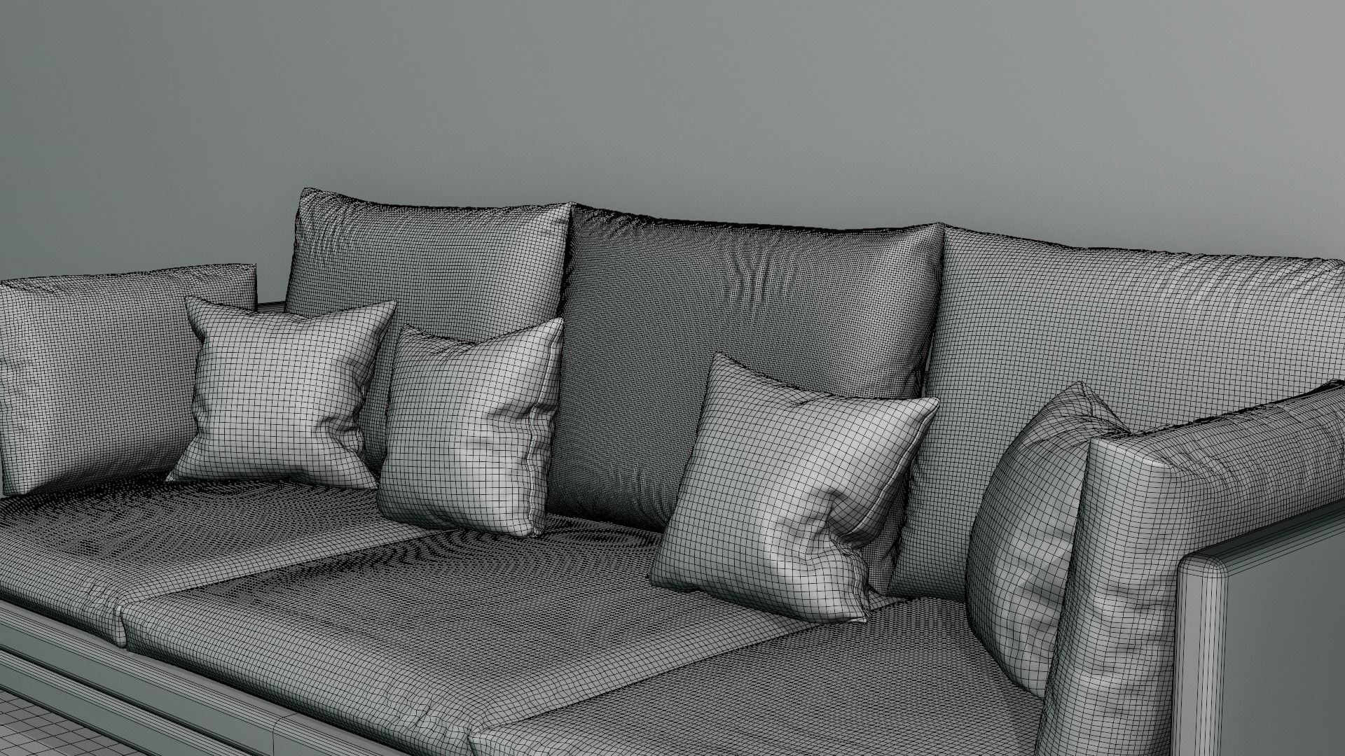 couch sofa with pillows 3D model_14